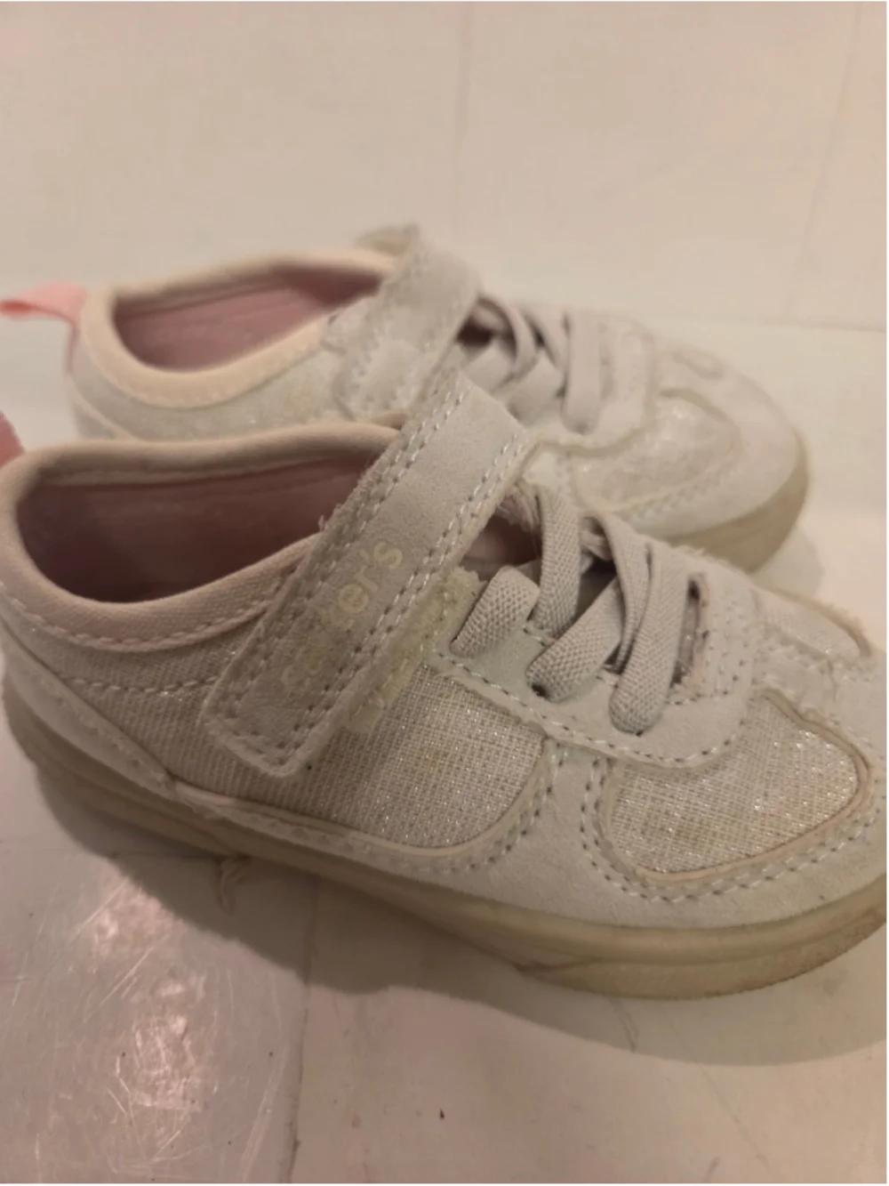 Baby Girl Carter's Beige and Pink Sneakers Size 6